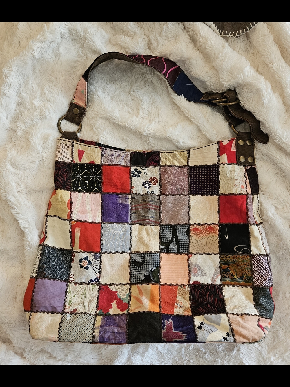 Lucky Brand☆Go Green Patchwork Multicolor Shoulder Bag - Boho